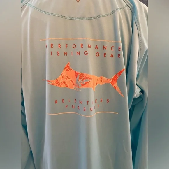 COLUMBIA Men’s PFG Omni-Wick Long Sleeve Shirt 2x Sun Protection Aqua - Picture 4 of 6